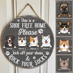 Custom Wooden Signs, Gifts For Pet Lovers, This Is A Shoe Free Home Please Kick Off Your Shoes