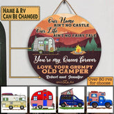 Our Home Ain't Road - Round Wooden Door Sign