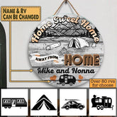 Home Sweet Home - Round Wooden Door Sign