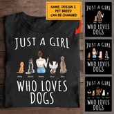 "Just a girl who loves Dogs/Cats" personalized T-Shirt TS22-1