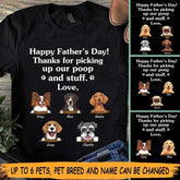 "Happy Father's Day" man & dog, cat personalized T-shirt