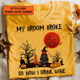Witch Loves Dogs And Wine Halloween personalized T-Shirt TS-HR169