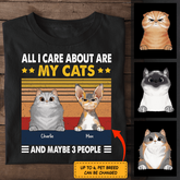 All i care about are my cats Personalized T-Shirt TS-TU229