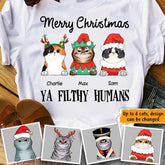 Merry Christmas Ya Filthy Humans Personalized Cat T-shirt TS-NN282