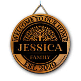 Welcome To Our Home - Personalized Door Sign