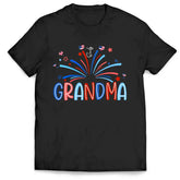 4th of July Grandma With Kids Names - Personalized T-Shirt, Gift For Grandma, Grandpa, Family Gift With Custom Names - CF-TS1234