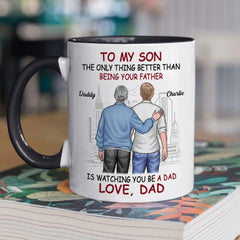 Proud Of You - Family Personalized Custom Accent Mug - Gift For Son