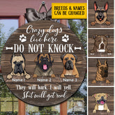 Custom Wooden Sign, Gifts For Dog Lovers, Crazy Dog Lives Here Do Not Knock It Will Bark Shit Will Get Real