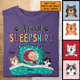 Official Sleep Shirt, Old Lady With Her Cats, Personalized Cat Breeds T-shirt, Gift For Cat Lovers