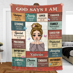 God Says I Am Pink - Personalized Blanket - Meaningful Gifts for Christmas