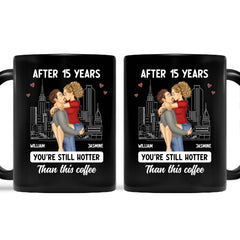 Couple Kissing After Years Hotter Than This Coffee - Gift For Couples - Personalized Mug