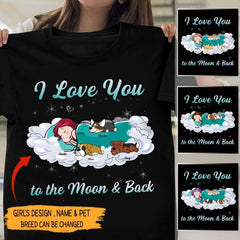I love you to the moon and back - dogs/cats  personalized T-Shirt TS-GH149