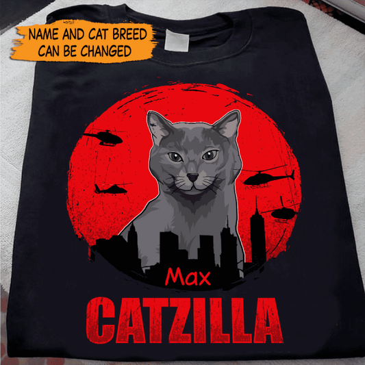 Spooky Catzilla Personalized Cat T-Shirt TS-HR181