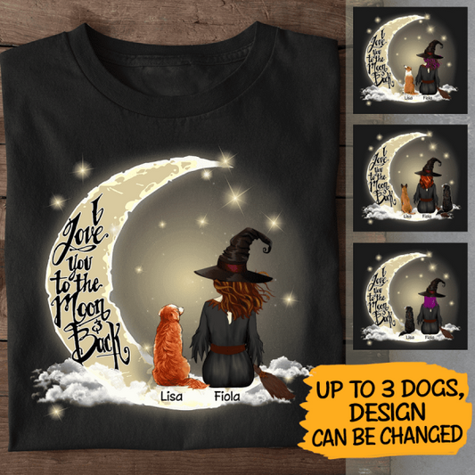 Happy Dog Witch On The Moon Personalized T-Shirt TS-HR52