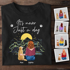 A Girl And Her Dog Are Happy Together Personalized T-Shirt TS-PT1523