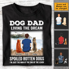Dog Dad Man at the End of the Leash - Personalized T-Shirt - Dog Lovers TS - TT3528