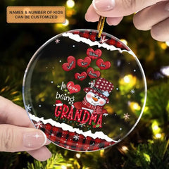 I Love Being Grandma V2 - Personalized Custom Mica Ornament - Christmas Gift For Grandma, Mom, Family Members