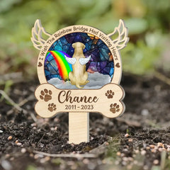I Wish The Rainbow Bridge Had Visiting Hours - Personalized Plaque Stake, Memorial Gift for Dog Lover - PS67