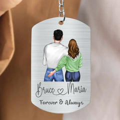 Custom Personalized Couple Aluminum Keychain - 
 Gift Idea For Couple/Valentine's Day - I Love You More Than The Distance Between Us