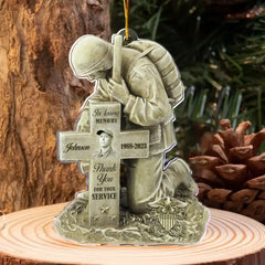 Custom Personalized Veteran Acrylic Ornament - Upload Photo - Memorial Gift Idea For Veteran - Proud To Be A Veteran