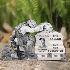 Custom Personalized In Loving Memory Veteran Acrylic Plaque - Upload Photo -  Memorial Gift Idea For Veteran - The Fallen But Not Forgotten