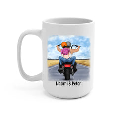 Personalized Mug, Motorcycle Couple - Riding Partners In Heart, Gift For Motorcycle Lovers