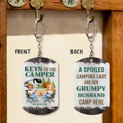 Custom Personalized Couple Camping Aluminum Keychain - Gift Idea For Couple/ Camping Lover - Valentines Day Gift - Keys To The Camper
