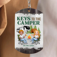 Custom Personalized Couple Camping Aluminum Keychain - Gift Idea For Couple/ Camping Lover - Valentines Day Gift - Keys To The Camper