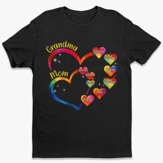 Generations Linked By Love - Family Personalized Custom Unisex T-shirt, Premium T-shirt, Hoodie - Mother's Day, Gift For Mom, Grandma