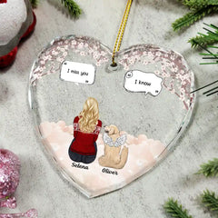 Memorial I Miss You I Know - Personalized Heart Shaped Glass Ornament