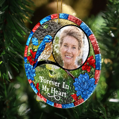 Custom Photo I'm Always With You Memorial - Personalized Stained Glass Ornament