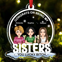 Congrats On Being My Bestie Christmas - Personalized Custom Shaped Acrylic Ornament