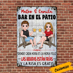 Personalized Couple Spanish Patio Metal Sign JR153 85O36