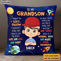 Personalized Gift For Grandson Hug This Pillow 28993