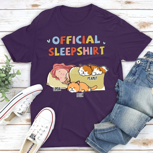Sleeping Cat Sleepshirt - Personalized Custom Unisex T-shirt