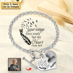 Personalized Engraved Heart Bracelet I'm Always With You - Memorial Gift For Family, Friend