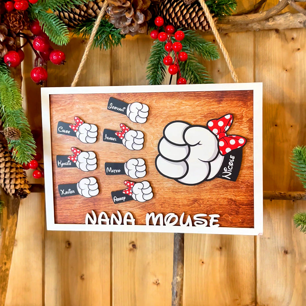 Mommy Mouse - Personalized Layered Wood Sign Stand - Gift For Mom, Dad