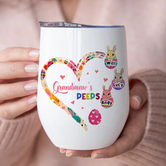 Family - Grandma's Peeps Easter Gifts - Personalized Wine Tumbler