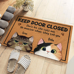 Keep The Door Closed - Cat Personalized Custom Decorative Mat - Gift For Pet Owners, Pet Lovers