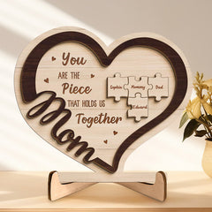 Motherhood Is The Greatest Thing - Family Personalized Custom 2-Layered Wooden Plaque With Stand - House Warming Gift For Mom