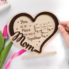 Motherhood Is The Greatest Thing - Family Personalized Custom 2-Layered Wooden Plaque With Stand - House Warming Gift For Mom