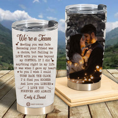 We're A Team Custom Photo Tumbler Gift For Couple