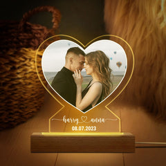 Custom Photo Anniversary Gift For Boyfriend And Girlfriend Acrylic Plaque LED Night Light DA199 890177