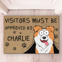 Welcome Humans! Our Doormat Is Pet Approved - Dog Personalized Custom Home Decor Decorative Mat - House Warming Gift, Gift For Pet Lovers, Pet Owners